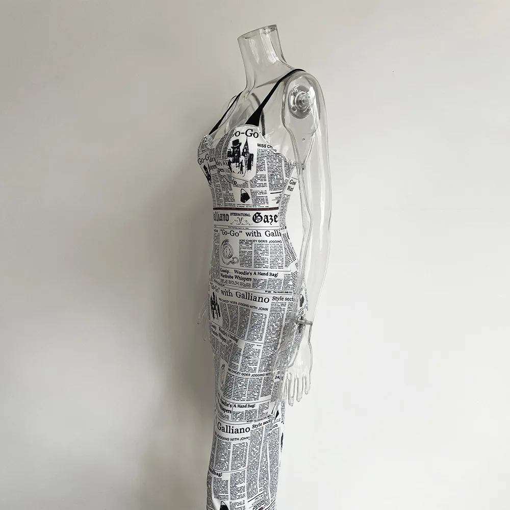 

Long Summer Dress 2021 Beach Women Cover Up New Condole Plus Size Street People High Waist Print Word Skirt White Polyester