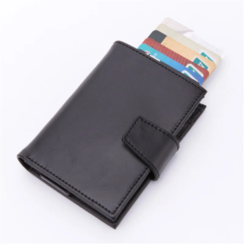 Pu leather Automatic Card Wallet RFID Holder Minimalist Men Credit Box Blocking holder Package |