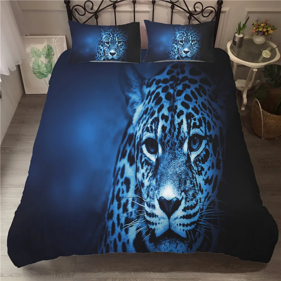 

Набор постельного белья с 3D принтом, покрывало, комплект постельного белья, Леопардовый домашний текстиль для взрослых, постельное белье с ...