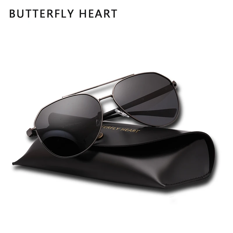 Мужские зеркальные очки с бабочками поляризационные из алюминиево магниевого
