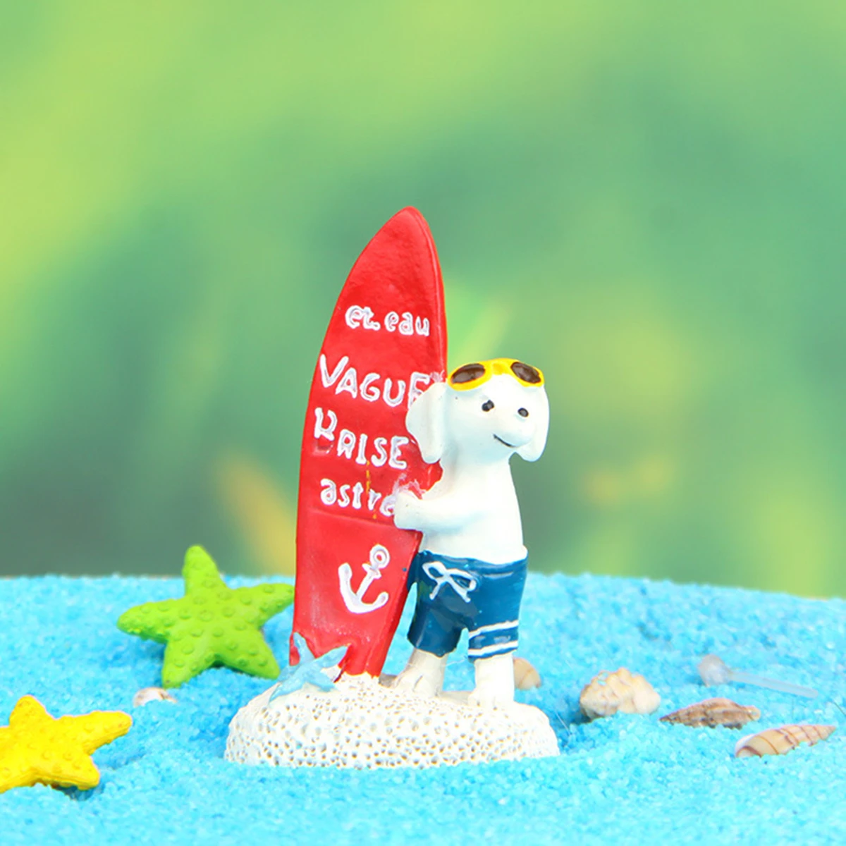 

1 Piece Resin Anime Creative Cute Dog Surfing Decorate Table Ornament Figures Free Shipping Items Toys
