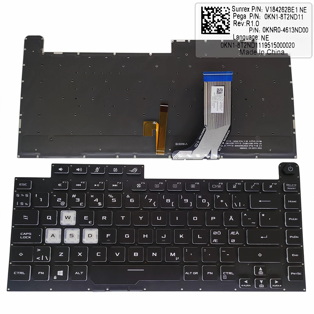 Клавиатура для ноутбуков ASUS ROG Strix G15 G512 G512LI LW G531 GD GU G531G клавиатуры с цветной RGB