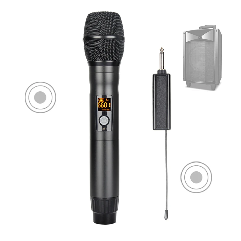 

Wireless Karaoke Microphone UHF Dynamic Home Studio Recording Vocal Chargeable For Professional DJ Speaker Conference