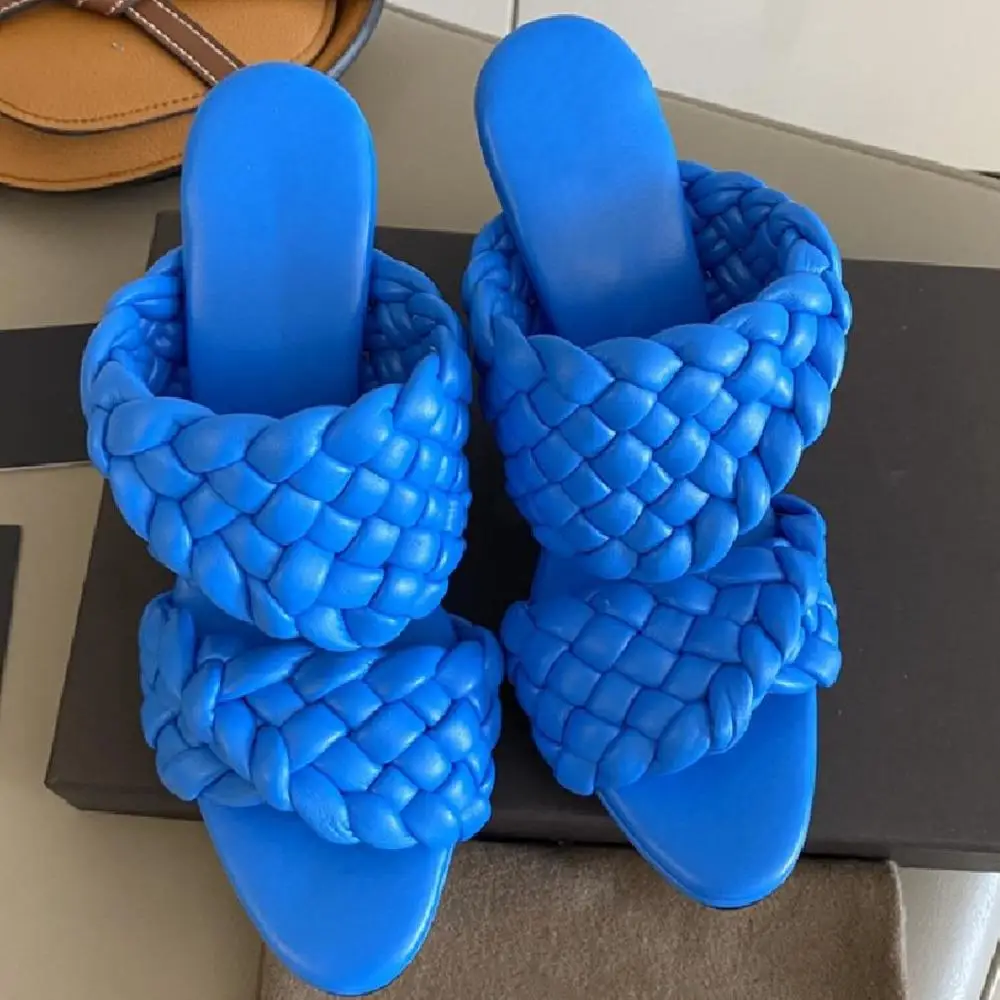 

Prowow Slippers Women High Heel Pumps Stitching Flat Shoes Outdoor Home Zapatos De Mujer Slippers Pointed Toe Shoes Woman
