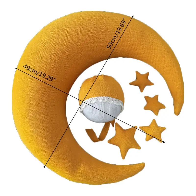 

Baby Hat Posing Beans Moon Pillow Stars Set Infants Photo Shooting Accessories Newborn Photography Props
