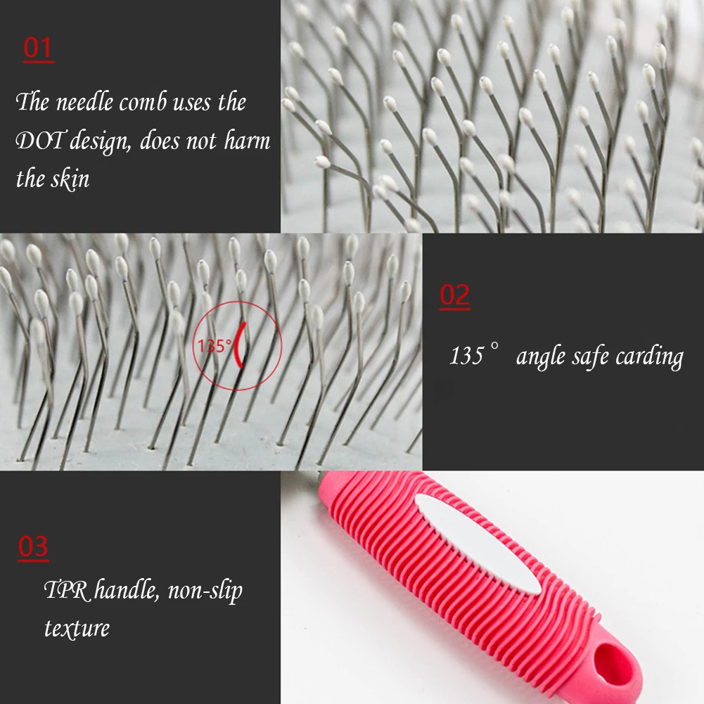 

Pet Brush 3 Colors Pet Grooming Slicker Brush Durable Pet Comb Efficiently Reduces Shedding and Removes Mats Tangles Knots