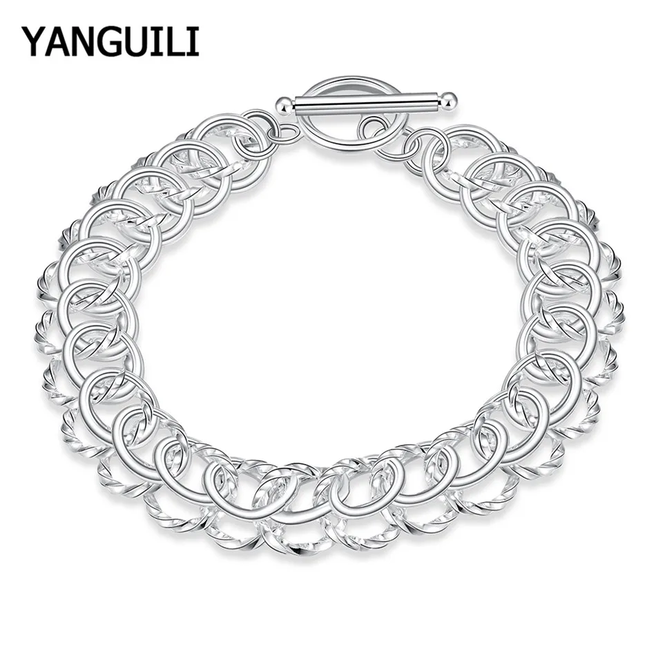 

Wholesale Price Women Bracelet Bangle 925 Silver Jewelry Chain Link Bracelets For Man Christmas Gift