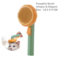 pumpkin pet brush self cleaning slicker brush for shedding dog cat grooming comb removes loose underlayers and tangled hair