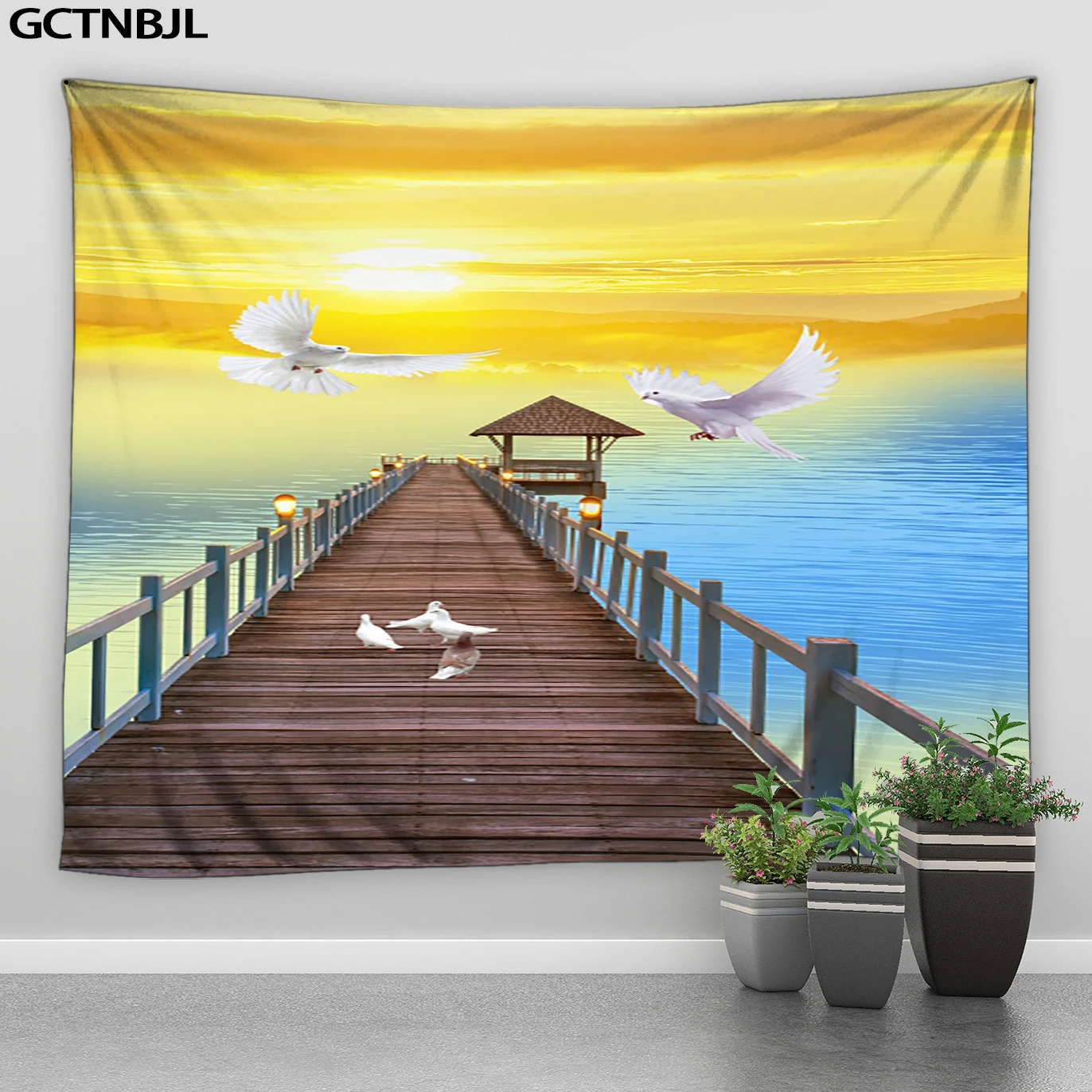 Настенный гобелен с изображением океана и пляжа украшение для гостиной спальни