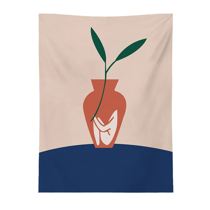 

Tapestry Light Luxury Art Geometric Color Block Hand Painted Figures Flowers and Plants Wall Cloth B & B Living Room Bedroom