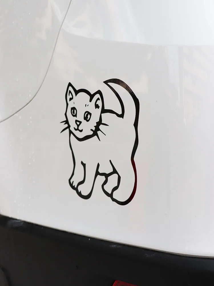 

ZTTZDY 15.4*16.2CM Car Sticker Cat Cute Vinyl Decal Window Black/Silver ZJ4-0133
