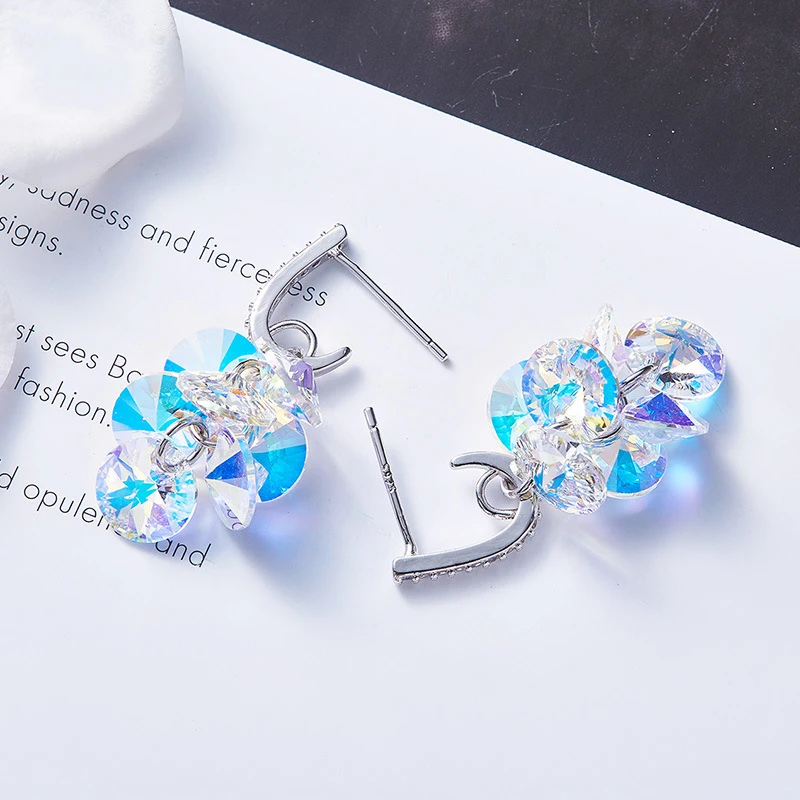 Серьги подвески с кристаллами Сваровски в форме винограда|Серьги-подвески| |