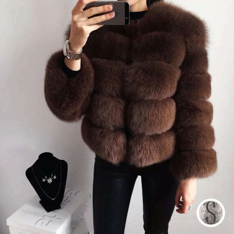 Real Fox Fur Jacket Customized Natural Fur Coat Winter Woman Coats Thick Warm Outerwear Fashion Ladies Luxury Fluffy Clothes