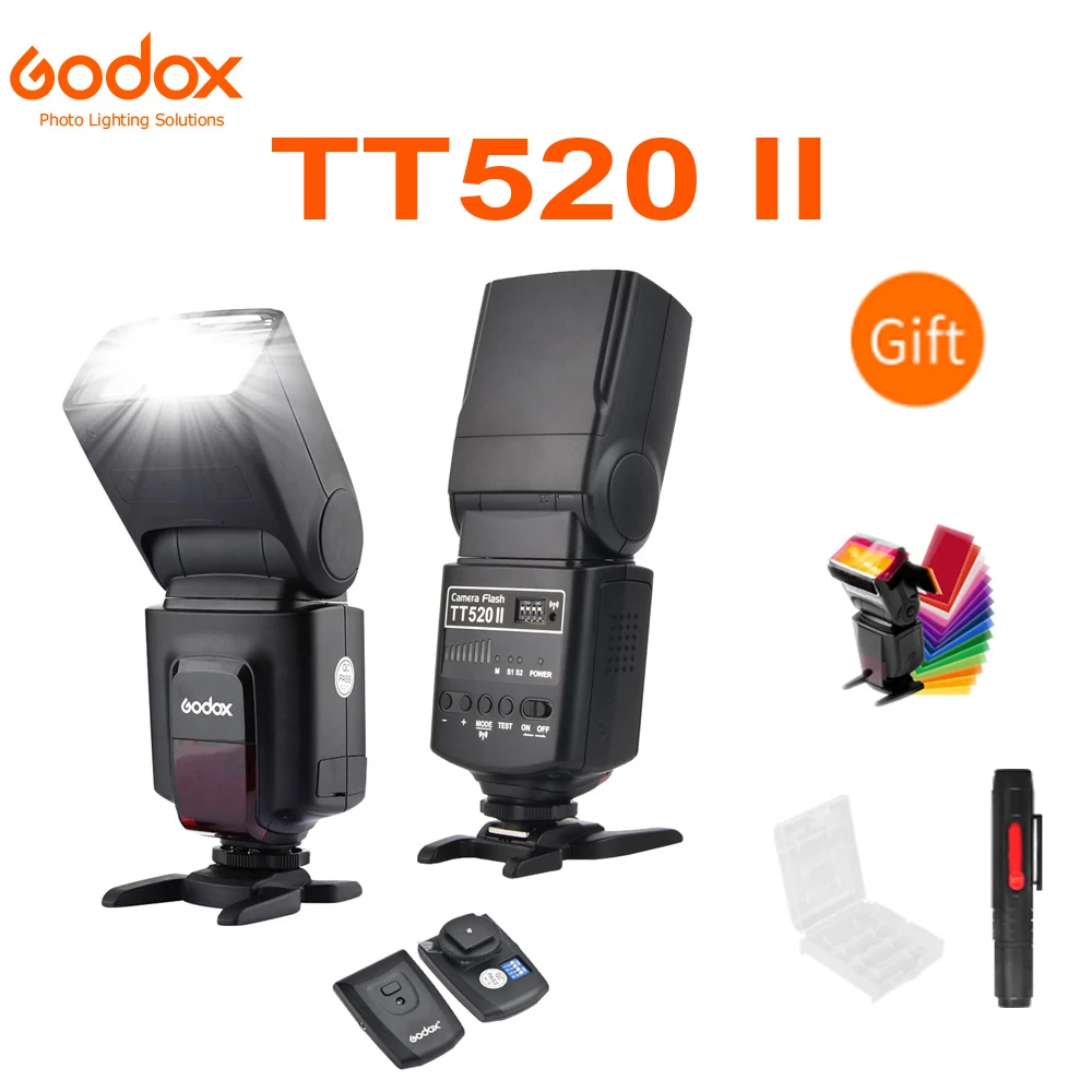 Вспышка Godox TT520 II TT520II со встроенным беспроводным сигналом 433 МГц Набор цветных