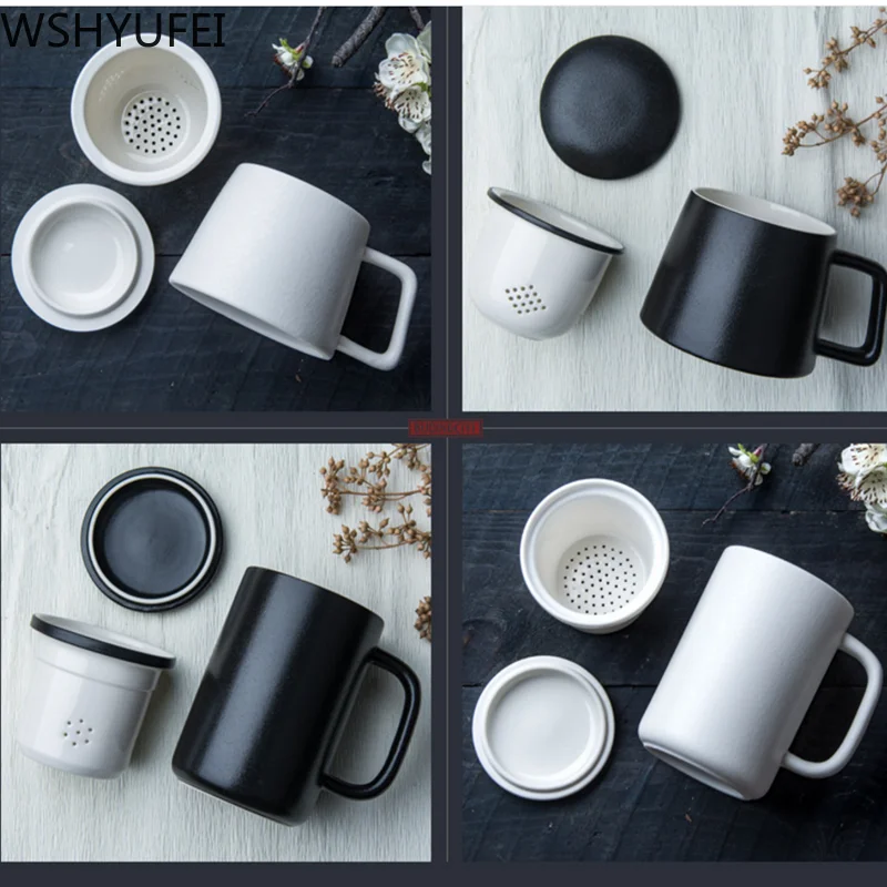 Индивидуальная керамическая чайная чашка с крышкой фильтр креативная для офиса
