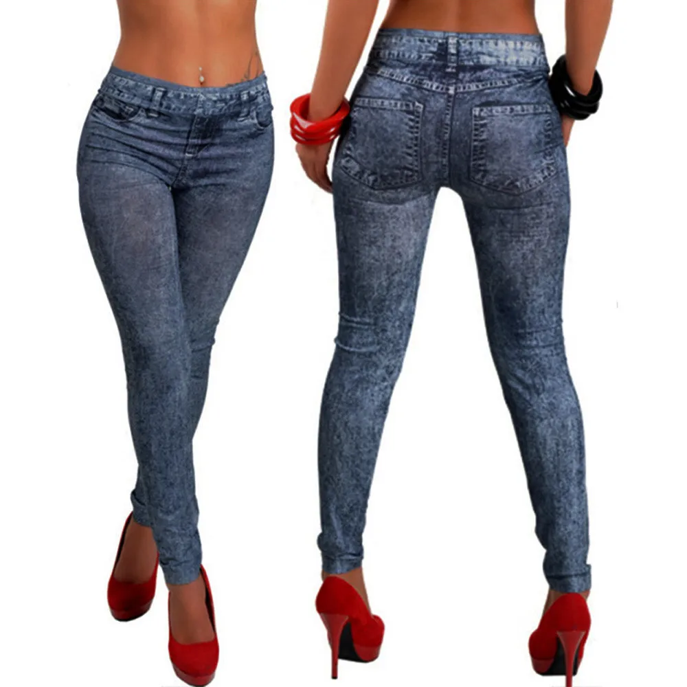 Новинка 2020 женские джинсовые штаны с карманами обтягивающие леггинсы для