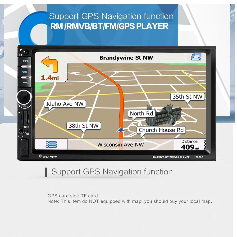 LTBFM Авторадио 2 din gps 7 дюймов сенсорный экран Автомагнитола 2din мультимедийный плеер авторадио gps навигация mp5 Аудио Стерео 7020G