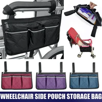 wheelchair hand held side bag holder pocket hot storage armrest pouch side outdoor velcro multi functional multi purpose bag
