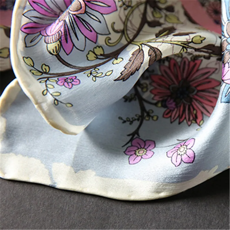 Женский квадратный шарф из натурального шелка 100% см |