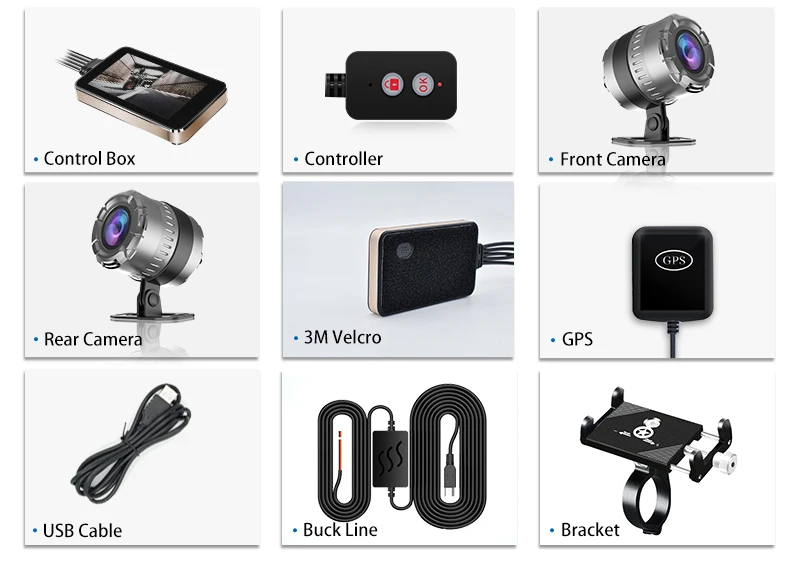 

GreenYi Full Body Waterproof Motorcycle DVR Dash Cam WiFi 1080P FHD Front Rear View Motorcycle Camera GPS Logger Recorder Box
