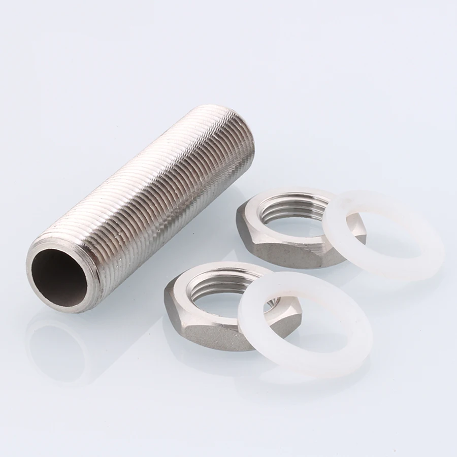 304 Stainless Steel Lock Pipe Fitting 1/4" 3/8" 1/2" 3/4" 1"BSPT x 40/50/60/80mm/100mm/120mm Length DN15 For Water Tank Aquarium images - 6