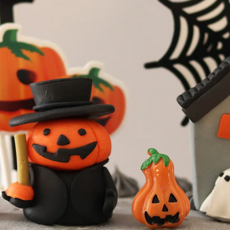 Хэллоуин торт одеваются украшение Мягкая Керамика Тыква Ведьма призрак замок