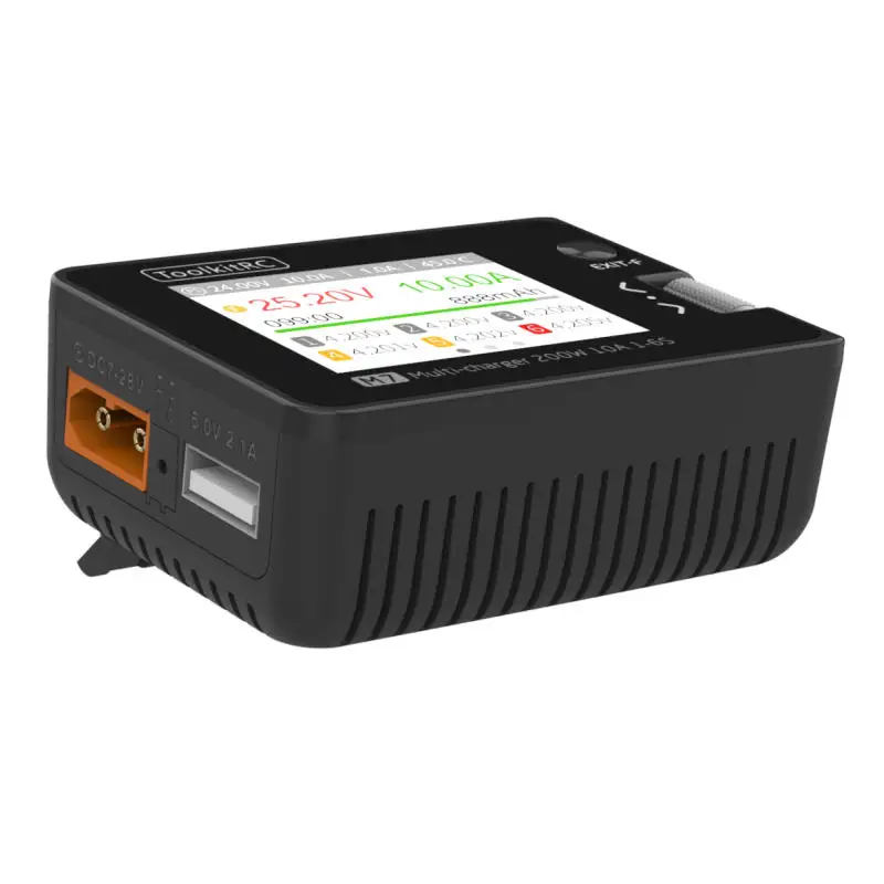 ToolkitRC-Descargador para bater&iacute;a Lipo 1-6S, 200W, 10A, CC, comprobador de se&ntilde;al de receptor ESC-2