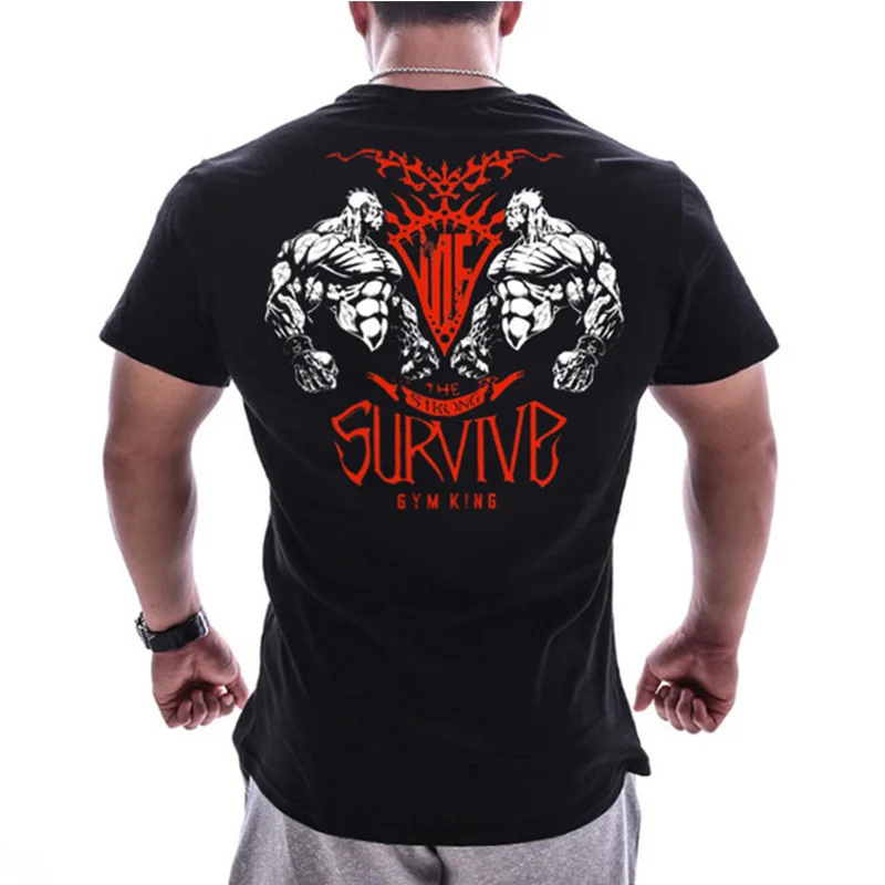 Новинка Мужская футболка с коротким рукавом для фитнеса бега компрессионная