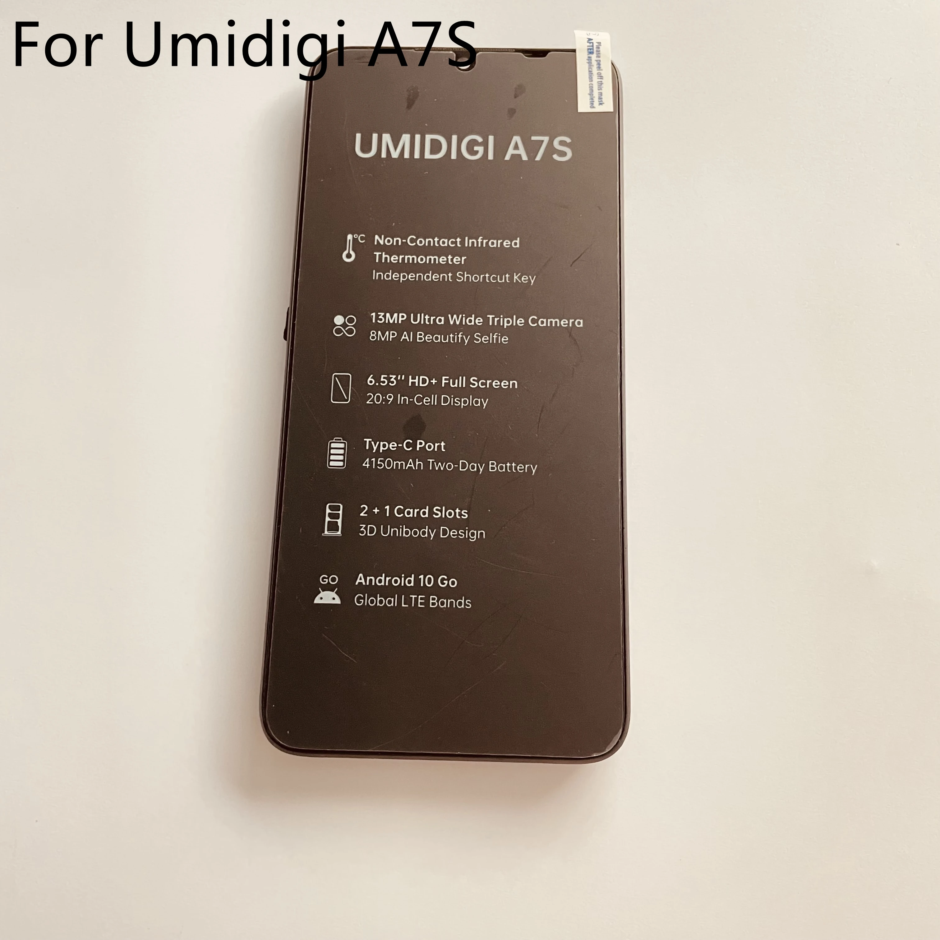 

UMIDIGI A7S Used LCD Display Screen + Touch Screen + Frame For UMIDIGI A7S MT6737 6.53"HD 1600*720 Free Shipping