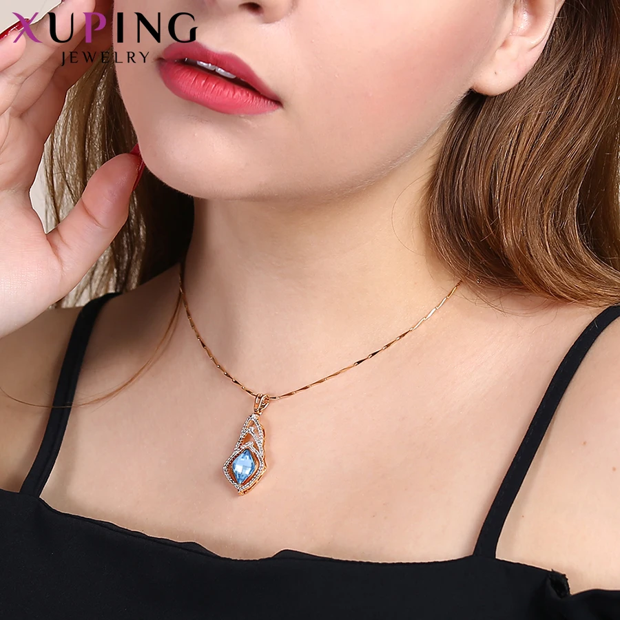 Xuping Schmuck Mode Charms Stile Kupfer Legierung Kristalle Anhänger Halskette für Frauen Party Geschenke 40475 – Detail 7
