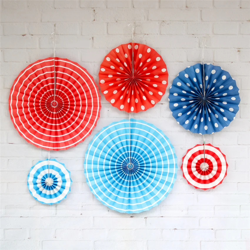 

6pcs 20/30/40cm Tissue Paper Cut-Out Paper Fans Pinwheels Hanging Flower Paper Crafts for Wedding Party Halloween Decorations