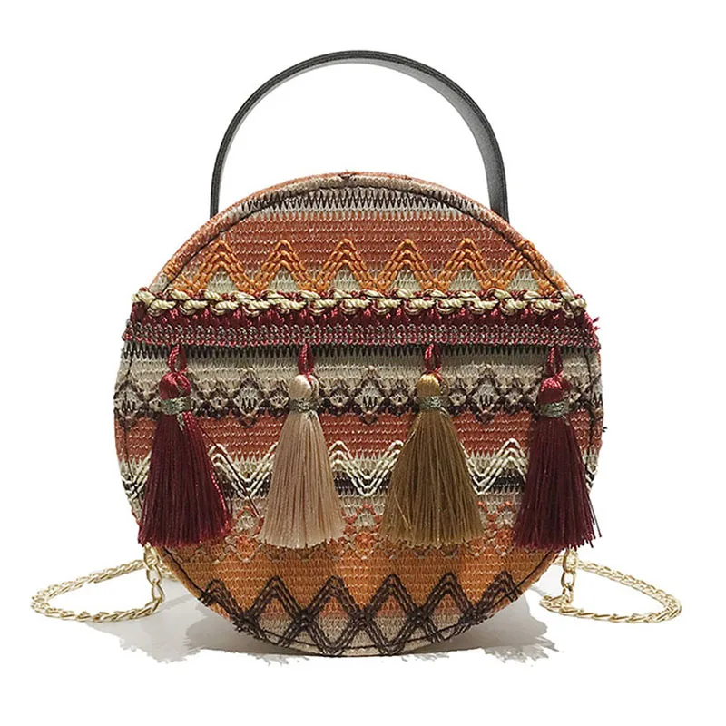 Сумка мессенджер Женская новая волнистая в стиле ретро плетеный соломенный