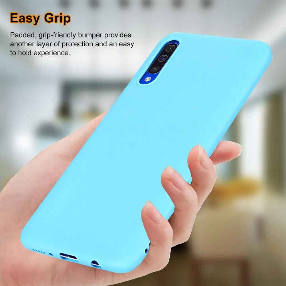 Силиконовый чехол для samsung Galaxy A50 A30 A40 A10 A20 A70 тапочки однотонного яркого телефона