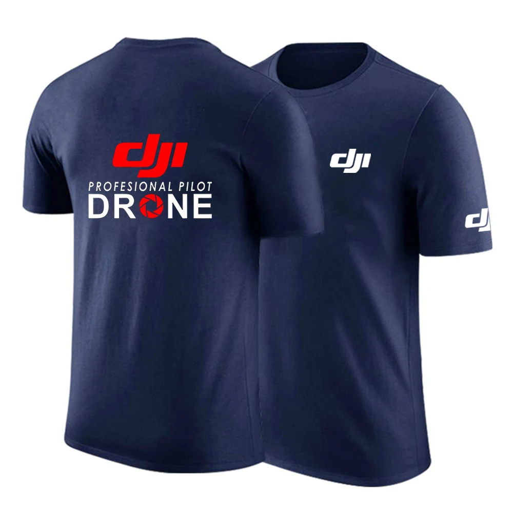 

2021Summer Men New DJI Professional Pilot Drone Logo Print Harajuku Slim Tops Sweatshirts Leisure Comfortable Decal T-shirts