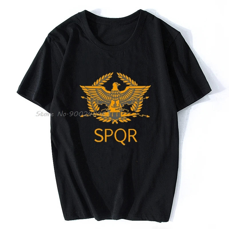Spqr футболка с римским орлом модная повседневная хлопковая для мужчин О образным