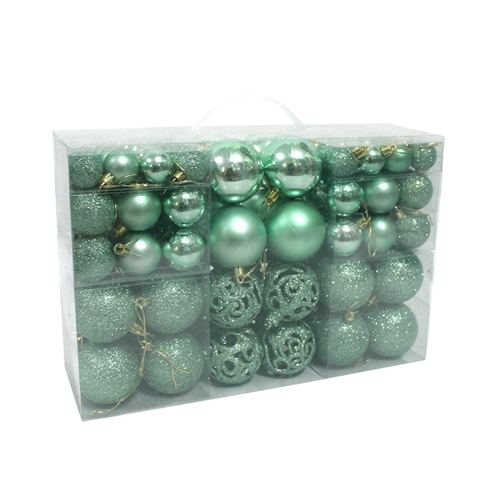

100pcs Indoor Outdoor Tree Ornaments Christmas Ball Hollow Festive Atmosphere Living Room Shatterproof Celebration Home Decor