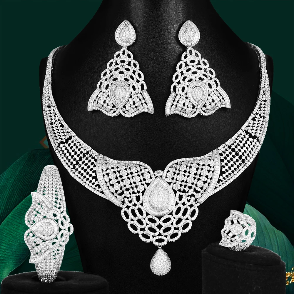 Большой модный роскошный набор свадебных украшений GODKI с 4 шт. Китом в нигерийском