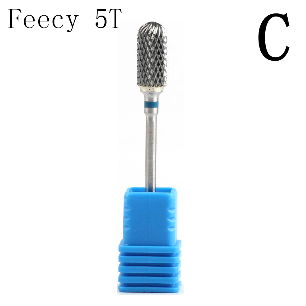 Feecy 5T C Карбид вольфрама сверла для ногтей фрезы для Электрический маникюр ногтей сверлильный станок аксессуары для ногтей Резак для педикюра - Цвет: Feecy 5T C