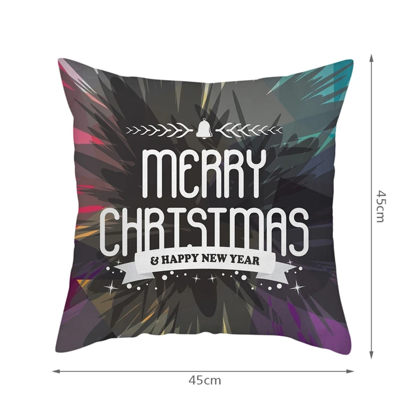 

Christmas New Year Letter Style Short Plush/Peach Skin/Linen Pillows Cover Sofa Bed Decorative Pillows Home Winter 45x45