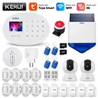KERUI Tuya WIFI 4G GSM умная домашняя система охранной сигнализации беспроводной дверной датчик детектор дыма с IP розетка камеры APP