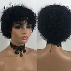 Короткая стрижка боб полный парик фабричного производства бразильский Реми вьющиеся Боб человеческие волосы парики с челкой для черный Для женщин Латина