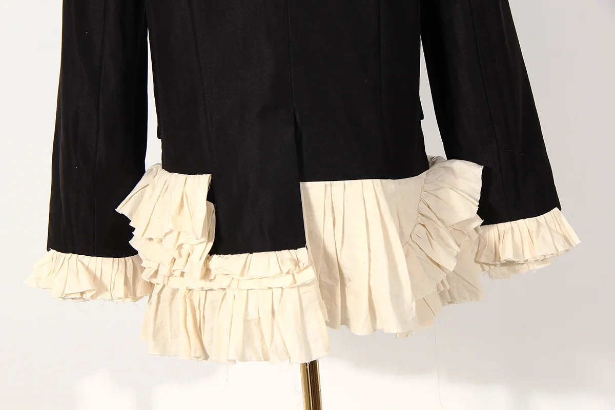 

Women Ruffles Blazer Dress Spring Autumn Double Breasted Pleated Colorblock Dress