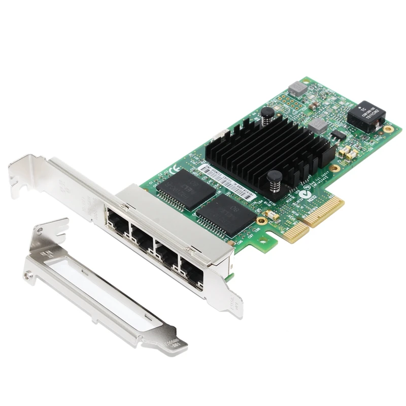 Сетевая карта PCI Express PCIe X4 четыре Gigabit порта RJ45 серверный адаптер NIC I350 T4|Сетевые