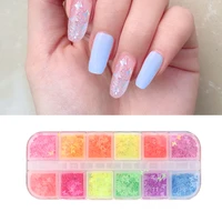 mixed 12 neon colors butterfly nail art decals 3d sequins glitter laser colourful fluorescent diy art design for nail decoration