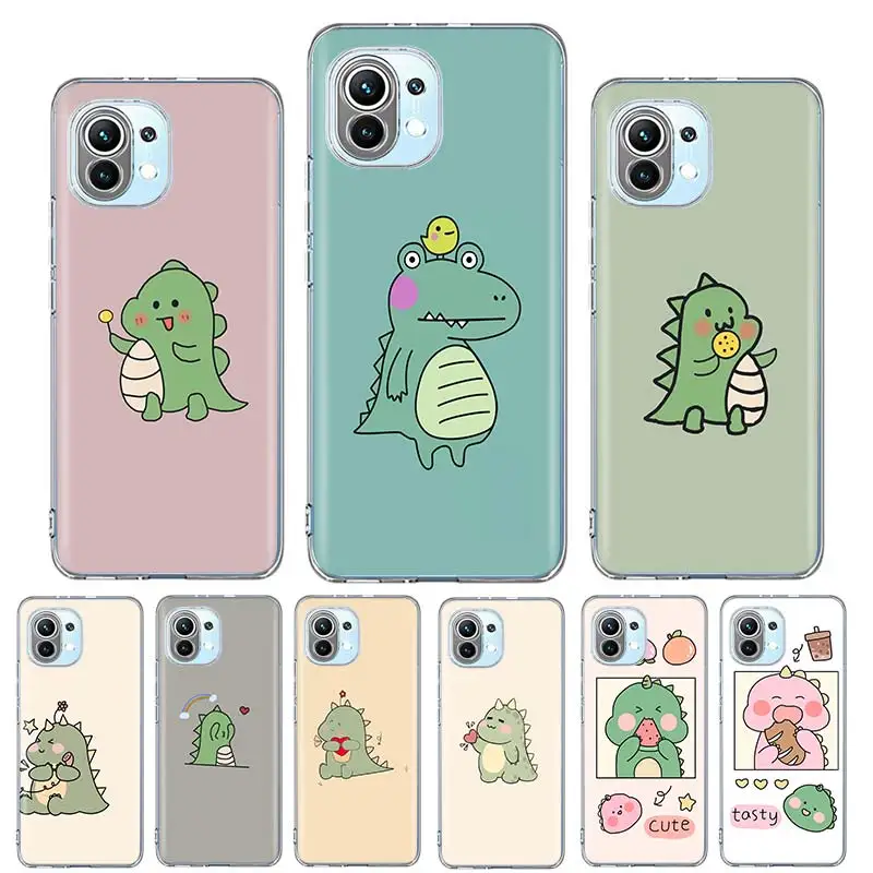 

Cute Dinosaur Baby Case Funda For Xiaomi Mi Note 10 Lite 11 Ultra 9T 10T Pro 10S Poco X3 NFC F2 F3 M2 A2 A3 Cover Coque