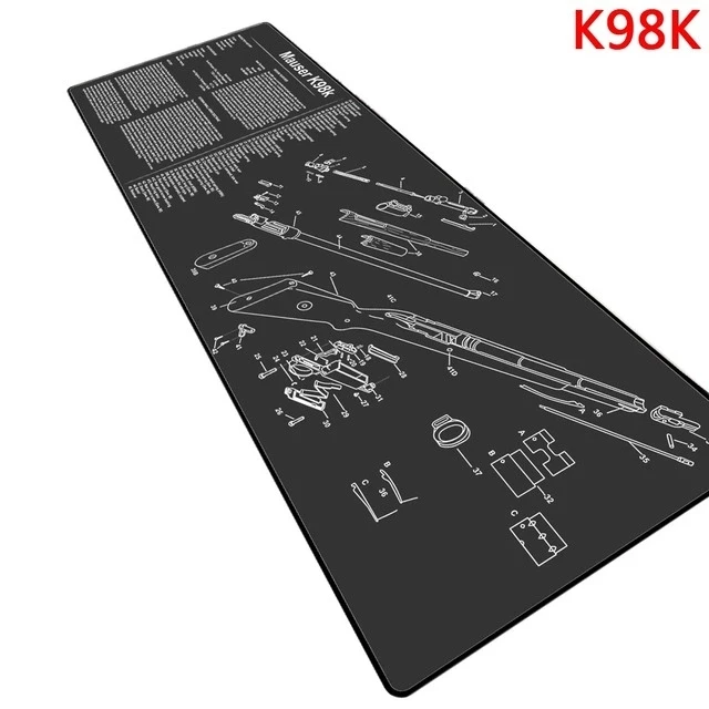 AR10 15 AK47 тактический охотничий нескользящий пистолет для чистки скамейки резиновый коврик K98K SIG556 SKS Mosin-Nagant с полным списком деталей просмотреть Sch - Цвет: K98K