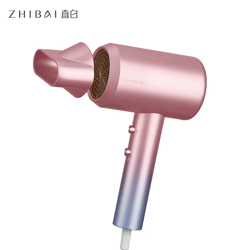 

ZHIBAI Anion Hair Dryer Quick-drying Pink Blue Gradient 1800W 2 Speed 3 Temperature Mi Blow Dryer for Home Travel Portable
