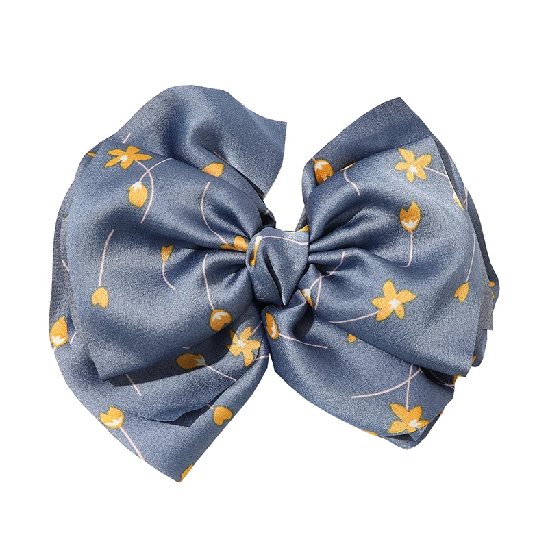 Женская резинка для волос с большим бантом эластичная цветочным принтом простые