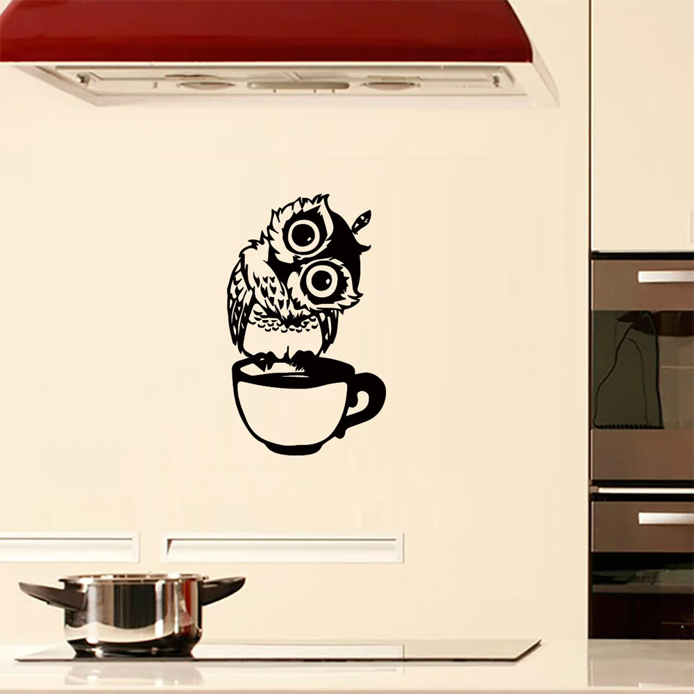 

Cartoon owl carved Wall Sticker Living room bedroom kitchen background decorations wallpaper home decor Mural Removable stickers