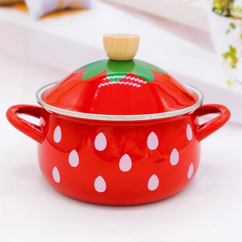 Л Eanmel кулинарная кастрюля клубника утолщенная эмалированная Горячая 18 см суп